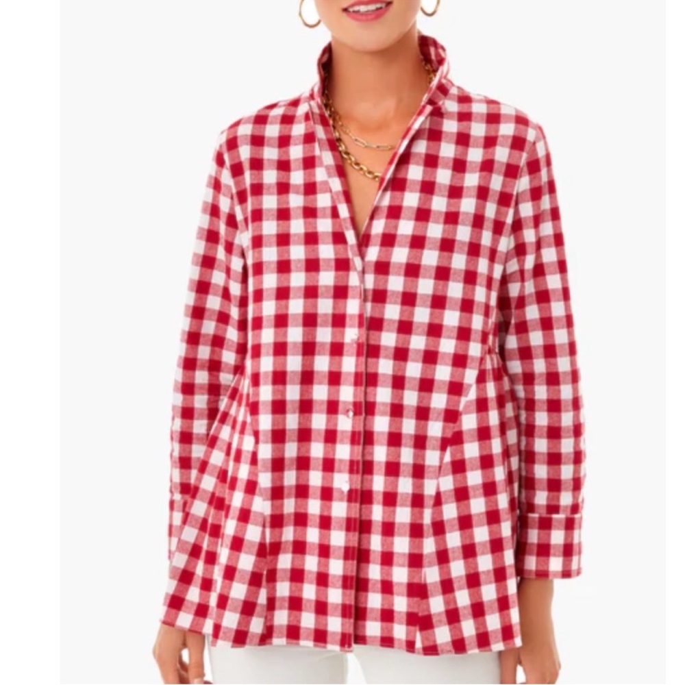 Tuckernuck Pomander Place size XL Scarlett button down apple red gingham cotton